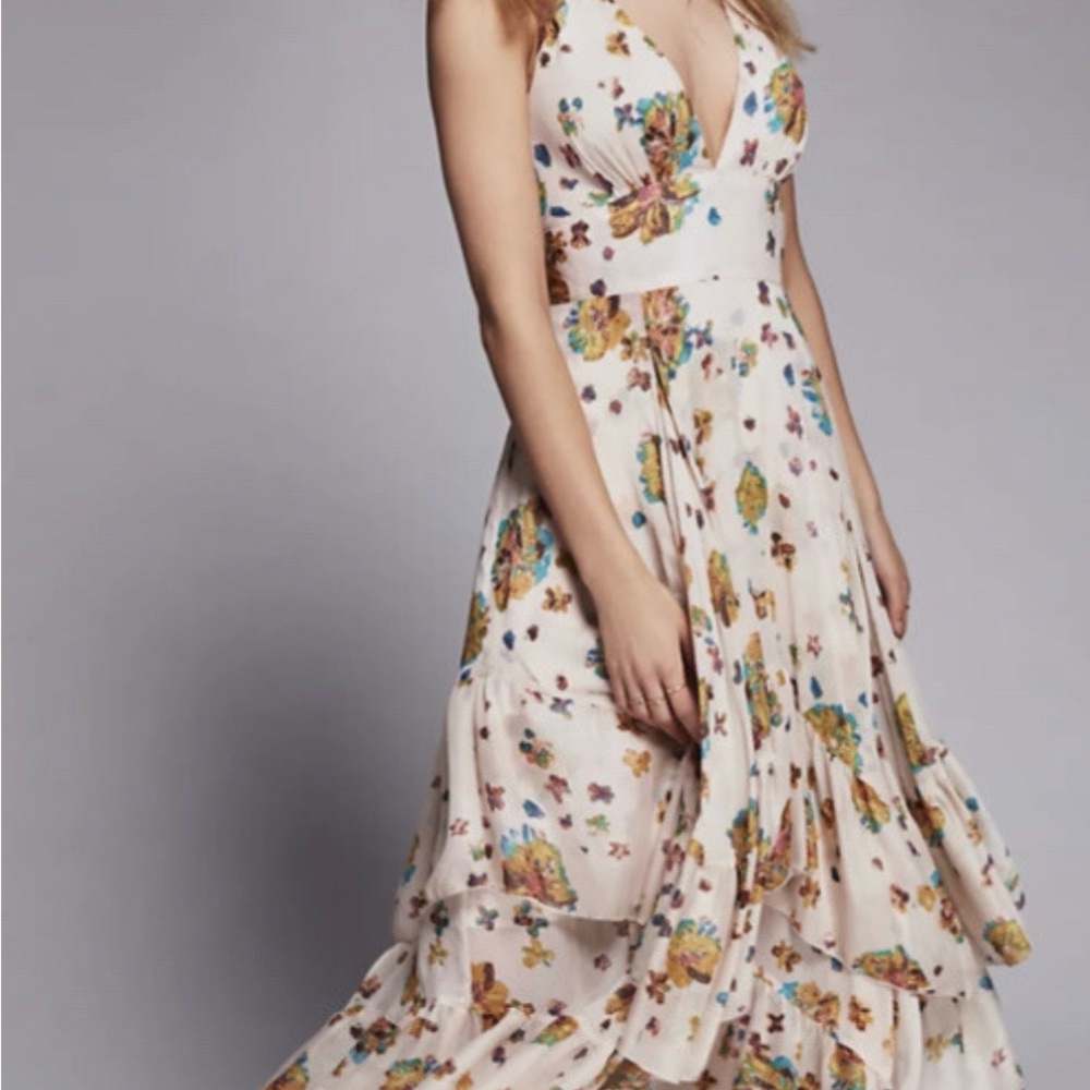 Free People Cream Floral Maxi Dress
